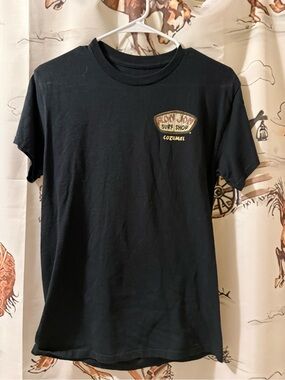 Ron jon Black T‑Shirt with Cozumel Surf Shop Chest Logo